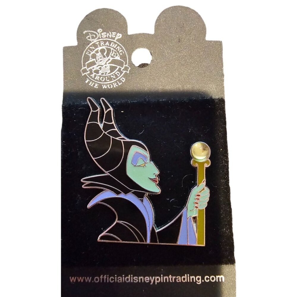 Disney Maleficent Holding Stone Staff Enamel Pin 1.75" Official Collectors Item